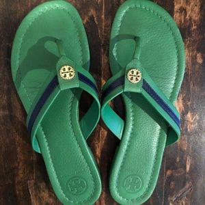 Tory Burch 7.5 Green flip flops